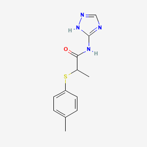 molecular formula C12H14N4OS B1225122 2-[(4-methylphenyl)thio]-N-(1H-1,2,4-triazol-5-yl)propanamide 