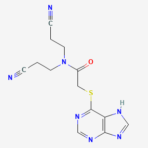 molecular formula C13H13N7OS B12251225 N,N-bis(2-cyanoethyl)-2-(7H-purin-6-ylsulfanyl)acetamide 