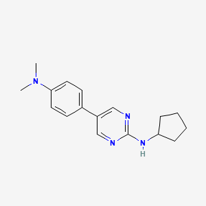molecular formula C17H22N4 B12251239 N-cyclopentyl-5-[4-(dimethylamino)phenyl]pyrimidin-2-amine 