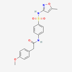 molecular formula C19H19N3O5S B1225125 2-(4-methoxyphenyl)-N-[4-[(5-methyl-3-isoxazolyl)sulfamoyl]phenyl]acetamide 