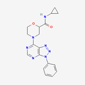 molecular formula C18H19N7O2 B12251274 N-cyclopropyl-4-{3-phenyl-3H-[1,2,3]triazolo[4,5-d]pyrimidin-7-yl}morpholine-2-carboxamide 