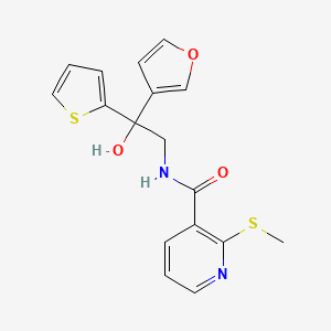 molecular formula C17H16N2O3S2 B12251295 N-[2-(furan-3-yl)-2-hydroxy-2-(thiophen-2-yl)ethyl]-2-(methylsulfanyl)pyridine-3-carboxamide 