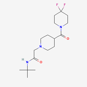 molecular formula C17H29F2N3O2 B12251387 N-tert-butyl-2-[4-(4,4-difluoropiperidine-1-carbonyl)piperidin-1-yl]acetamide 