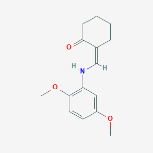 molecular formula C15H19NO3 B1225140 (2Z)-2-{[(2,5-dimethoxyphenyl)amino]methylidene}cyclohexanone 