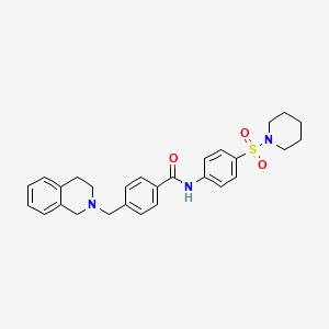 molecular formula C28H31N3O3S B1225141 4-(3,4-dihydro-1H-isoquinolin-2-ylmethyl)-N-[4-(1-piperidinylsulfonyl)phenyl]benzamide 
