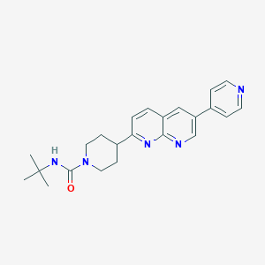 molecular formula C23H27N5O B12251439 N-tert-butyl-4-[6-(pyridin-4-yl)-1,8-naphthyridin-2-yl]piperidine-1-carboxamide 