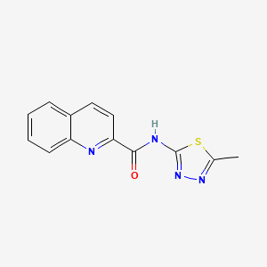molecular formula C13H10N4OS B1225145 N-(5-methyl-1,3,4-thiadiazol-2-yl)-2-quinolinecarboxamide 