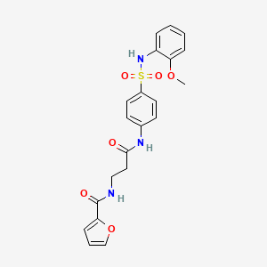 molecular formula C21H21N3O6S B1225146 N-[3-[4-[(2-methoxyphenyl)sulfamoyl]anilino]-3-oxopropyl]-2-furancarboxamide 