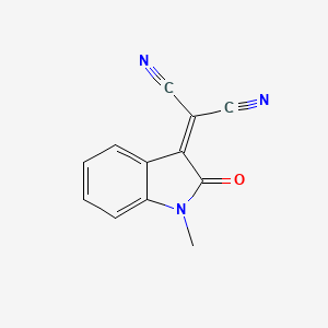 molecular formula C12H7N3O B12251471 2-(1-Methyl-2-oxoindol-3-ylidene)propanedinitrile 