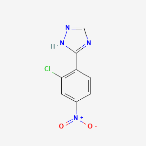 molecular formula C8H5ClN4O2 B12251490 5-(2-Chloro-4-nitrophenyl)-1H-1,2,4-triazole 