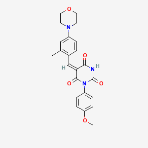 molecular formula C24H25N3O5 B1225152 1-(4-ethoxyphenyl)-5-[2-methyl-4-(4-morpholinyl)benzylidene]-2,4,6(1H,3H,5H)-pyrimidinetrione 