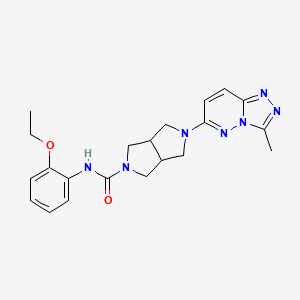 molecular formula C21H25N7O2 B12251530 N-(2-ethoxyphenyl)-5-{3-methyl-[1,2,4]triazolo[4,3-b]pyridazin-6-yl}-octahydropyrrolo[3,4-c]pyrrole-2-carboxamide 