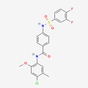 molecular formula C21H17ClF2N2O4S B1225157 N-(4-chloro-2-methoxy-5-methylphenyl)-4-[(3,4-difluorophenyl)sulfonylamino]benzamide 