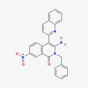 molecular formula C25H18N4O3 B1225161 3-Amino-2-benzyl-7-nitro-4-quinolin-2-ylisoquinolin-1-one 