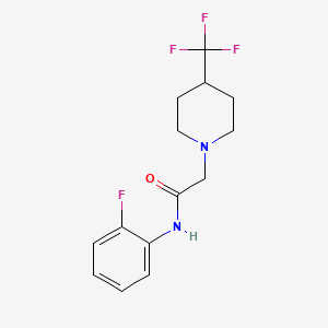 molecular formula C14H16F4N2O B12251640 N-(2-fluorophenyl)-2-[4-(trifluoromethyl)piperidin-1-yl]acetamide 