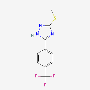 molecular formula C10H8F3N3S B1225165 3-(methylthio)-5-[4-(trifluoromethyl)phenyl]-1H-1,2,4-triazole 