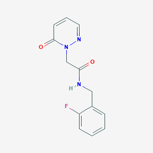 molecular formula C13H12FN3O2 B12251652 N-[(2-fluorophenyl)methyl]-2-(6-oxo-1,6-dihydropyridazin-1-yl)acetamide 