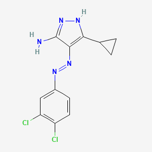 5-Cyclopropyl-4-[(3,4-dichlorophenyl)hydrazinylidene]-3-pyrazolamine