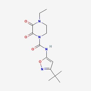 molecular formula C14H20N4O4 B12251681 N-(3-tert-butyl-1,2-oxazol-5-yl)-4-ethyl-2,3-dioxopiperazine-1-carboxamide 