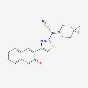 2-(4-Methylcyclohexylidene)-2-[4-(2-oxo-1-benzopyran-3-yl)-2-thiazolyl]acetonitrile