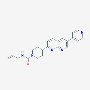 molecular formula C22H23N5O B12251769 N-(prop-2-en-1-yl)-4-[6-(pyridin-4-yl)-1,8-naphthyridin-2-yl]piperidine-1-carboxamide 