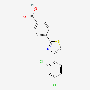 molecular formula C16H9Cl2NO2S B1225177 4-[4-(2,4-Dichlorophenyl)-2-thiazolyl]benzoic acid CAS No. 320420-89-1