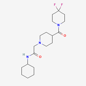 molecular formula C19H31F2N3O2 B12251806 N-cyclohexyl-2-[4-(4,4-difluoropiperidine-1-carbonyl)piperidin-1-yl]acetamide 