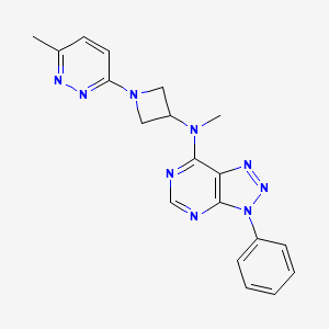 molecular formula C19H19N9 B12251809 N-methyl-1-(6-methylpyridazin-3-yl)-N-{3-phenyl-3H-[1,2,3]triazolo[4,5-d]pyrimidin-7-yl}azetidin-3-amine 