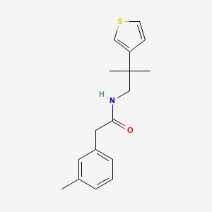 molecular formula C17H21NOS B12251820 N-[2-methyl-2-(thiophen-3-yl)propyl]-2-(3-methylphenyl)acetamide 