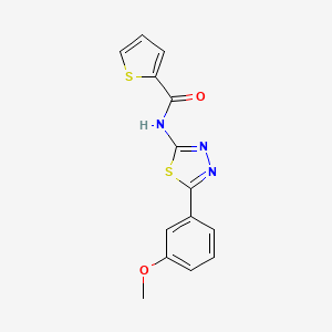 molecular formula C14H11N3O2S2 B1225183 N-[5-(3-甲氧基苯基)-1,3,4-噻二唑-2-基]-2-噻吩甲酰胺 