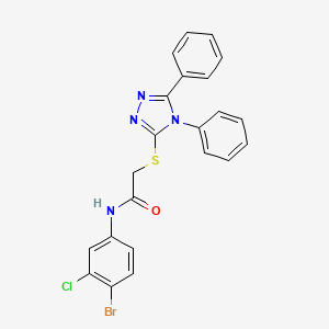molecular formula C22H16BrClN4OS B1225185 N-(4-溴-3-氯苯基)-2-[(4,5-二苯基-1,2,4-三唑-3-基)硫基]乙酰胺 