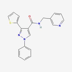 molecular formula C20H16N4OS B1225186 1-phenyl-N-(3-pyridinylmethyl)-3-thiophen-2-yl-4-pyrazolecarboxamide 