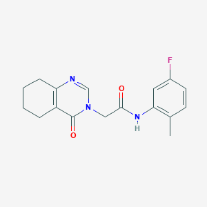 molecular formula C17H18FN3O2 B12251908 N-(5-fluoro-2-methylphenyl)-2-(4-oxo-3,4,5,6,7,8-hexahydroquinazolin-3-yl)acetamide 