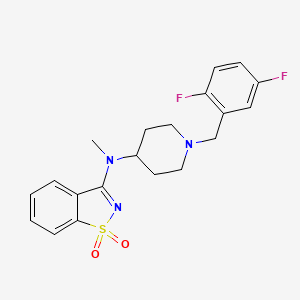 molecular formula C20H21F2N3O2S B12251951 N-[1-[(2,5-difluorophenyl)methyl]piperidin-4-yl]-N-methyl-1,1-dioxo-1,2-benzothiazol-3-amine 