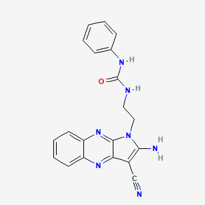 molecular formula C20H17N7O B1225196 1-[2-(2-Amino-3-cyano-1-pyrrolo[3,2-b]quinoxalinyl)ethyl]-3-phenylurea 