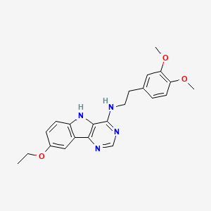 molecular formula C22H24N4O3 B1225198 N-[2-(3,4-dimethoxyphenyl)ethyl]-8-ethoxy-5H-pyrimido[5,4-b]indol-4-amine 