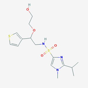 molecular formula C15H23N3O4S2 B12252022 N-(2-(2-hydroxyethoxy)-2-(thiophen-3-yl)ethyl)-2-isopropyl-1-methyl-1H-imidazole-4-sulfonamide 