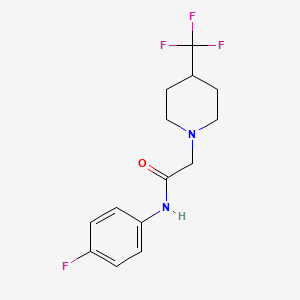 molecular formula C14H16F4N2O B12252024 N-(4-fluorophenyl)-2-[4-(trifluoromethyl)piperidin-1-yl]acetamide 