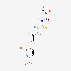 molecular formula C17H18BrN3O4S B1225203 N-[[[2-(2-bromo-4-propan-2-ylphenoxy)acetyl]amino]carbamothioyl]furan-2-carboxamide 