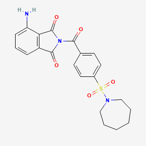 molecular formula C21H21N3O5S B1225205 4-Amino-2-[[4-(1-azepanylsulfonyl)phenyl]-oxomethyl]isoindole-1,3-dione 