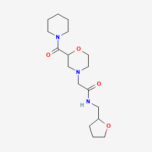 molecular formula C17H29N3O4 B12252061 N-[(oxolan-2-yl)methyl]-2-[2-(piperidine-1-carbonyl)morpholin-4-yl]acetamide 