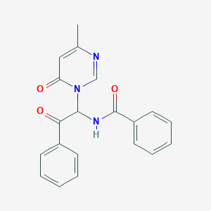 molecular formula C20H17N3O3 B1225209 N-(1-(4-METHYL-6-OXO-1(6H)-PYRIMIDINYL)-2-OXO-2-PHENYLETHYL)BENZAMIDE 