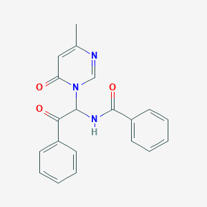 molecular formula C20H17N3O3 B1225209 N-[1-(4-methyl-6-oxo-1-pyrimidinyl)-2-oxo-2-phenylethyl]benzamide 
