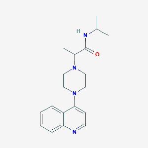 molecular formula C19H26N4O B12252091 N-(propan-2-yl)-2-[4-(quinolin-4-yl)piperazin-1-yl]propanamide 