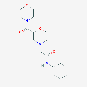 molecular formula C17H29N3O4 B12252122 N-cyclohexyl-2-[2-(morpholine-4-carbonyl)morpholin-4-yl]acetamide 