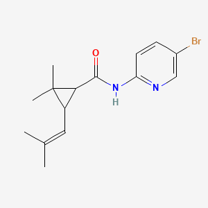 molecular formula C15H19BrN2O B1225213 N-(5-bromo-2-pyridinyl)-2,2-dimethyl-3-(2-methylprop-1-enyl)-1-cyclopropanecarboxamide 