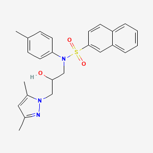 molecular formula C25H27N3O3S B1225214 N-[3-(3,5-dimethyl-1-pyrazolyl)-2-hydroxypropyl]-N-(4-methylphenyl)-2-naphthalenesulfonamide 