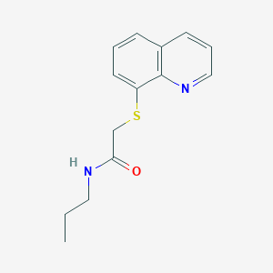 molecular formula C14H16N2OS B12252150 N-propyl-2-(quinolin-8-ylsulfanyl)acetamide 