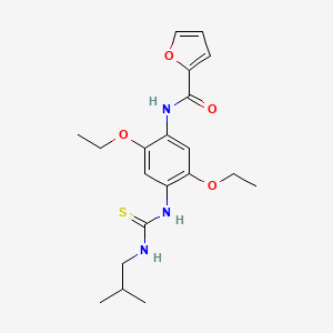 molecular formula C20H27N3O4S B1225216 N-[2,5-diethoxy-4-[[(2-methylpropylamino)-sulfanylidenemethyl]amino]phenyl]-2-furancarboxamide 