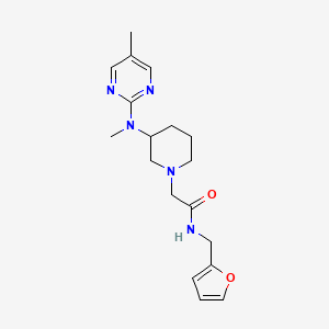 molecular formula C18H25N5O2 B12252266 N-[(furan-2-yl)methyl]-2-{3-[methyl(5-methylpyrimidin-2-yl)amino]piperidin-1-yl}acetamide 